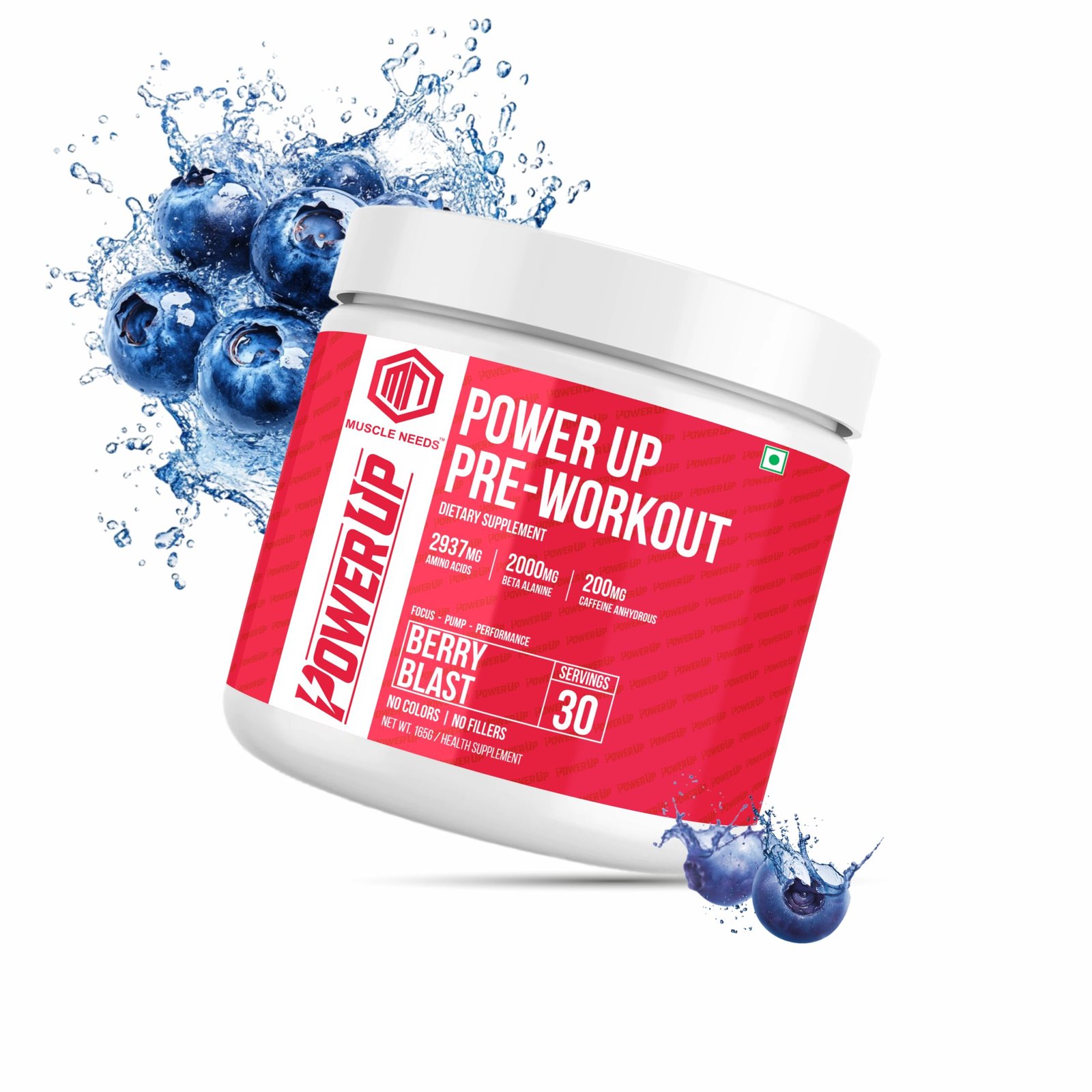PowerUp Pre Workout – 165GM – Berry Blast